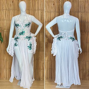 Dança do Ventre Traje Bordado Completo XG (48) - Pronta Entrega- TPCL-880