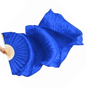 Véu Fan em Poliéster Véu Leque Azul Dança do Ventre - VFAN-P09