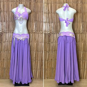 Dança do Ventre Traje Bordado Completo - Pronta Entrega- TPCL-915