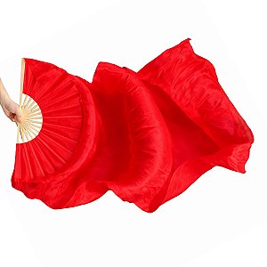 Véu Fan em Poliéster Unidade Leque Vermelho Dança do Ventre - VFAN-P19