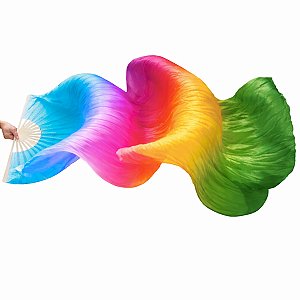 Véu Fan em Poliéster Unidade Leque Degrade Cores Dança do Ventre - VFAN-P17