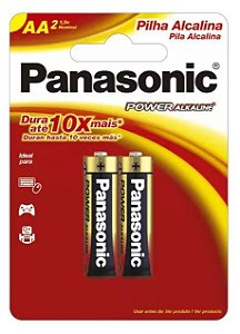 Pilha Alcalina Panasonic AA (Pequena) Cartela com 2x Unidades