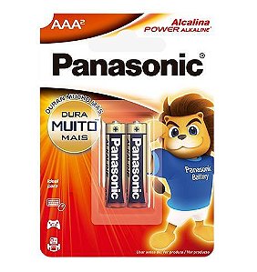 Pilha Alcalina Panasonic AAA (Palito) Cartela com 2x Unidades
