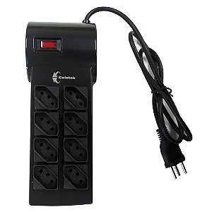 Extensão Filtro de Linha com 8 Tomadas C3Tech FL-82BK