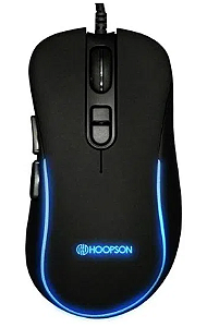 Mouse Gamer Switch Omron 3600DPI, 7 Botões, LED RGB, Preto, Hoopson MSG-201