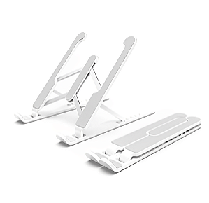 Base Suporte para Notebook Altura Ajustável, Portátil, Metal/Carbono - Branco