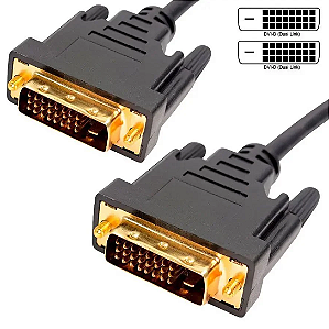 Cabo DVI-D para DVI-D Dual Link 24+1 Pinos, Alta Resolução, 2 Metros, MB Tech - Preto