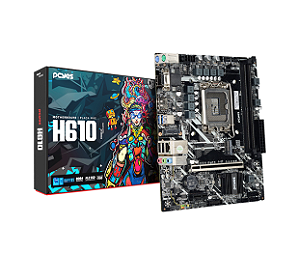 Placa Mãe H610 Socket LGA 1700 Suporte M.2 NVme, Rede Gigabit, 12a a 14a Geração, PCYES, PCYH610-14G64