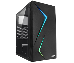 Gabinete Gamer Vinik Twin Edge Preto, LED RGB, Lateral Acrilico, Mid Tower, GGTEACBK