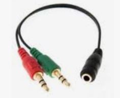 Cabo Adaptador para Headset, P3 para 2x P2 Fone e Microfone