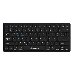 Mini Teclado Office Bluetooth Multimídia Hoopson, Padrão ABNT2, Preto, TPC-078-BT