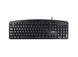 Teclado Office Dynamic +20 Teclas Multimidia, USB, ABNT2, Preto, Resistente a Àgua, 1.8M, DT141