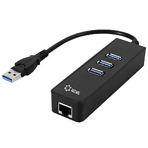 Adaptador USB de Rede RJ45 Gigabit com HUB 3 Portas USB 3.0 Lotus LT-1163