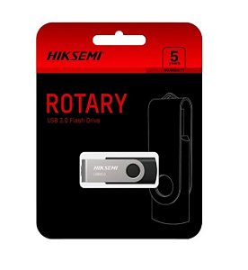 Pen Drive 128GB Hiksemi Rotary, USB 3.0, Preto - HS-USB-M200S 128G U3