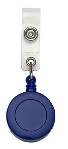 Roller Clip Porta Crachá Retrátil Tipo Iôiô Pacote com 25 Unidades Azul Leitoso