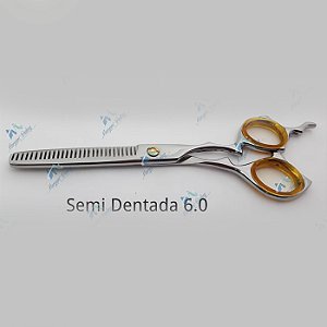 TESOURA PROFISSIONAL Aço Jap 420 Semi Dentada 6.0 - Maryam trading