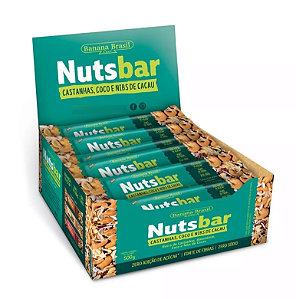 Barra de Castanhas, Coco e Nibs de Cacau 12un - Banana Brasil