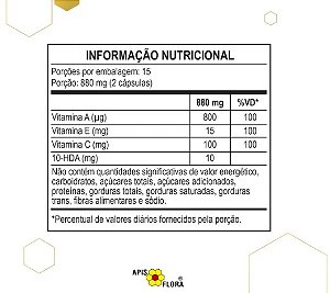 Geleia Real Liofilizada 30caps - Apisflora