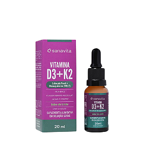 Vitamina D3 + K2 Gotas Sabor Limao 20ml - Sanavita
