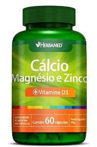 Calcio Magnesio Zinco Vit D3 60cps 600mg - Herbame