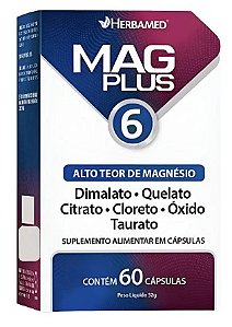 Mag Plus 6 Tipos De Magnesio 60caps - Herbamed