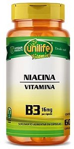 Niacina B3 60caps - Unilife