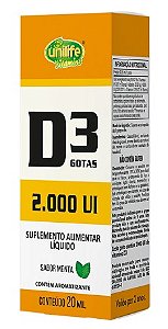 Vitamina D3 2.000 Ui Menta 20ml - Unilife