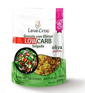 Granola Low Carb Salgada Paprica 200g - Leve Croc