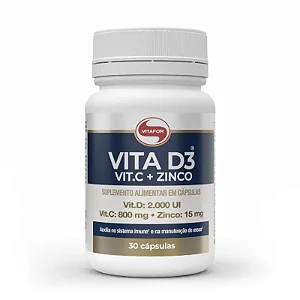 Vitamina D3 + C + Zinco 30 Caps 1000mg - Vitafor