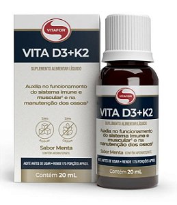 Vita D3 + K2 20ml Sabor Menta - Vitafor