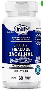 Oleo De Figado De Bacalhau 350mg 60caps - Unilife