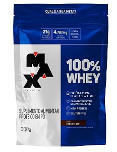 100% Whey Refil 900g Chocolate - Max Titanium