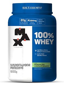 100% Whey Pistache C Chocolate Branco 900g - Max Titanium