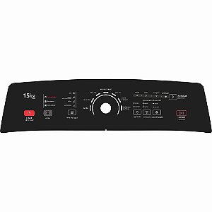 Painel Decorativo Compatível com Lavadora Brastemp BWD15A9 – Preto Metálico W11213321