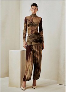 CALÇA TULE DRAPEADA