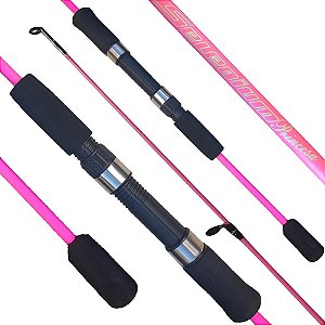 Vara Rosa Molinete Sel 1,68m 5'6" Vibra  Vidro Maciço