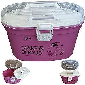 Maleta Box Multiuso Rosa Frasqueira Organizadora Feminina