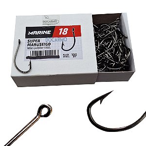 Anzol de Pesca Super Maruseigo Black Preto Caixa 100 uni