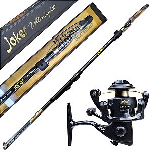 Kit Pesca Ultralight Vara Joker Black 2,40m Molinete Joker Vara Telescópica Maruri p Tilápia Piau