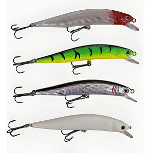 Kit 4 Isca Artificial Revolt Meia Água 9,8cm Maruri Tucunaé Piranha