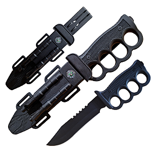 Faca Esportiva Tática com Bainha Bússola Amolador Faca Rambo