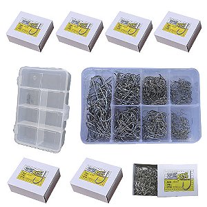 Kit 700 Anzóis + Estojo Com Anzol de Pesca Pequenos e Médios
