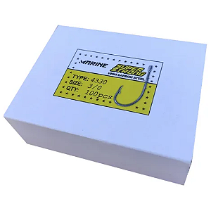 Anzol Marine Sports Super Strong 4330 Tamanho Numero 3/0 Caixa Com 100 Unidades