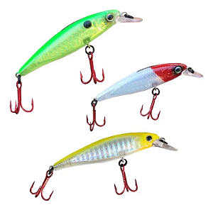 Kit 3 Iscas Artificiais Savage 85 Marine Sports Meia Água Para Tucunaré