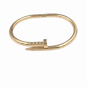 Bracelete Folheado 18k Liso Duas Voltas Tipo Prego