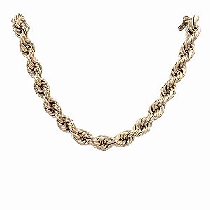 Corrente Folheada 18k  Cordao Baiano com Fecho Boia  Fina 9mm Tam. 45cm