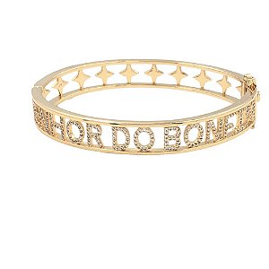 Bracelete Folheado 18k Senhor do Bonfim em Zirconia