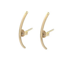 Brinco Folheado 18k Palito Curvo Liso