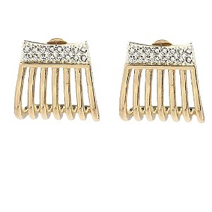 Brinco Folheado 18k Tiras Lisas com Zirconia