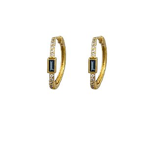 BRINCO FOLHEADO 18K ARO C/ ZIRCONIA